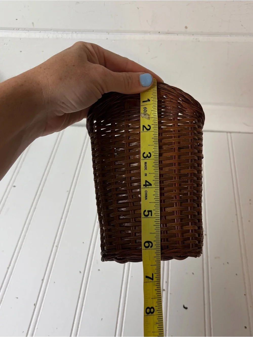 Vintage Mini Wicker Wall Pocket Basket